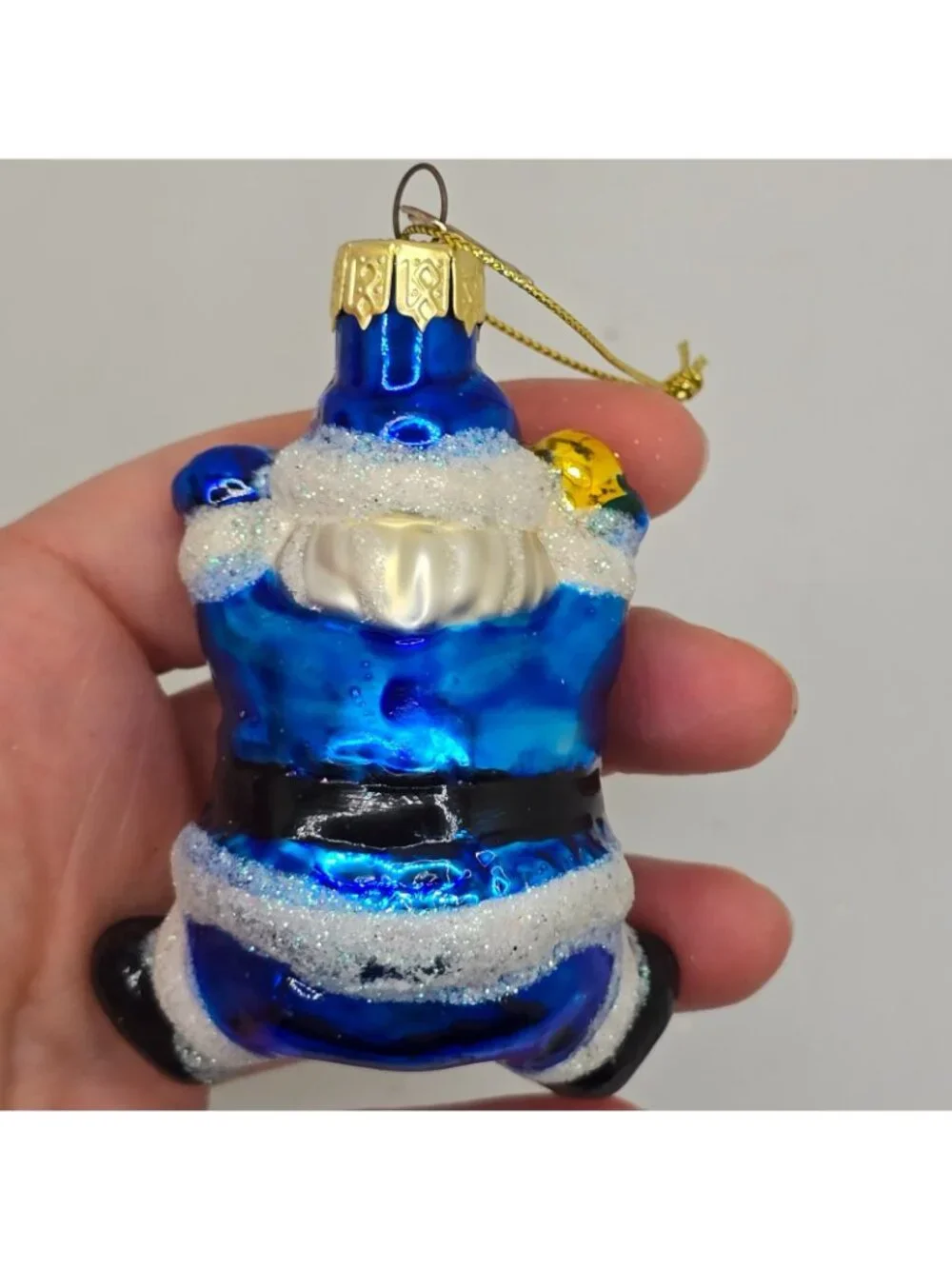 Christmas Ornament Glass Blue Santa Claus Thomas Pacconi Museum Series 2003 VTG
